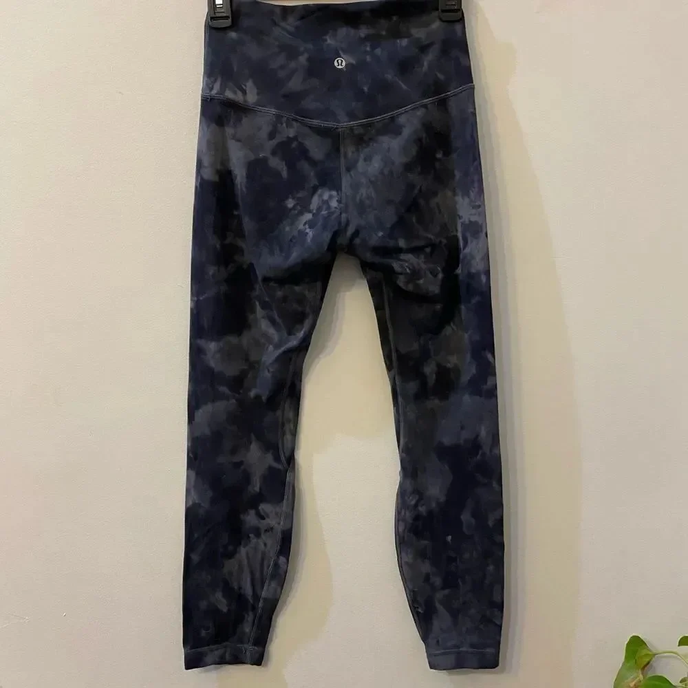 Lululemon Align HR In The Diamond Dye Pitch Gray Graphic Leggings Women Size 6